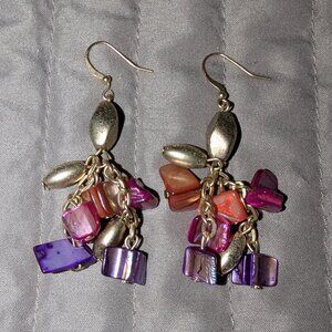 $1 with Bundle ~ Colorful Beaded Cluster Earrings 6244